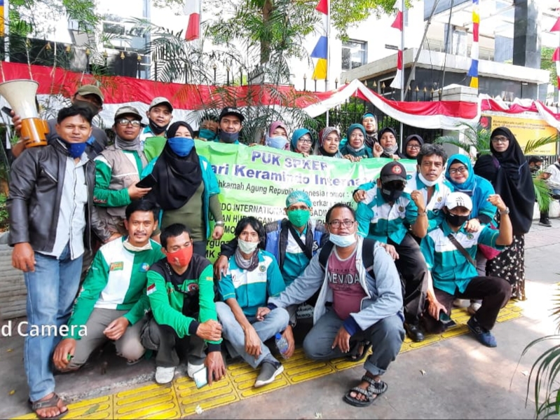 Aksi Unjuk Rasa Eks Buruh SKI Bogor Menolak PKPU di PN Jakarta Pusat