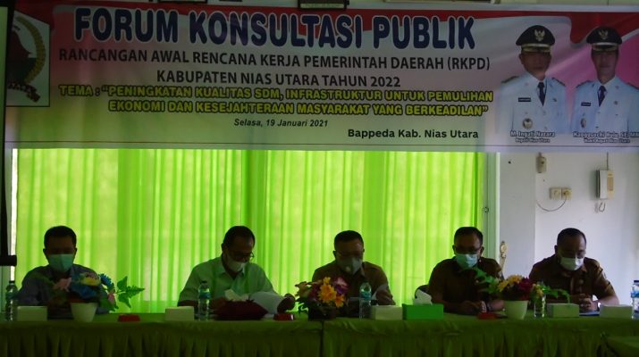 Pemkab Nias Utara Laksanakan  Forum Konsultasi Publik Rancangan Awal RKPD  Tahun 2022.