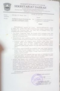 Surat teguran I dari Pemkab Solok kepada 7 distributor di Kab Solok